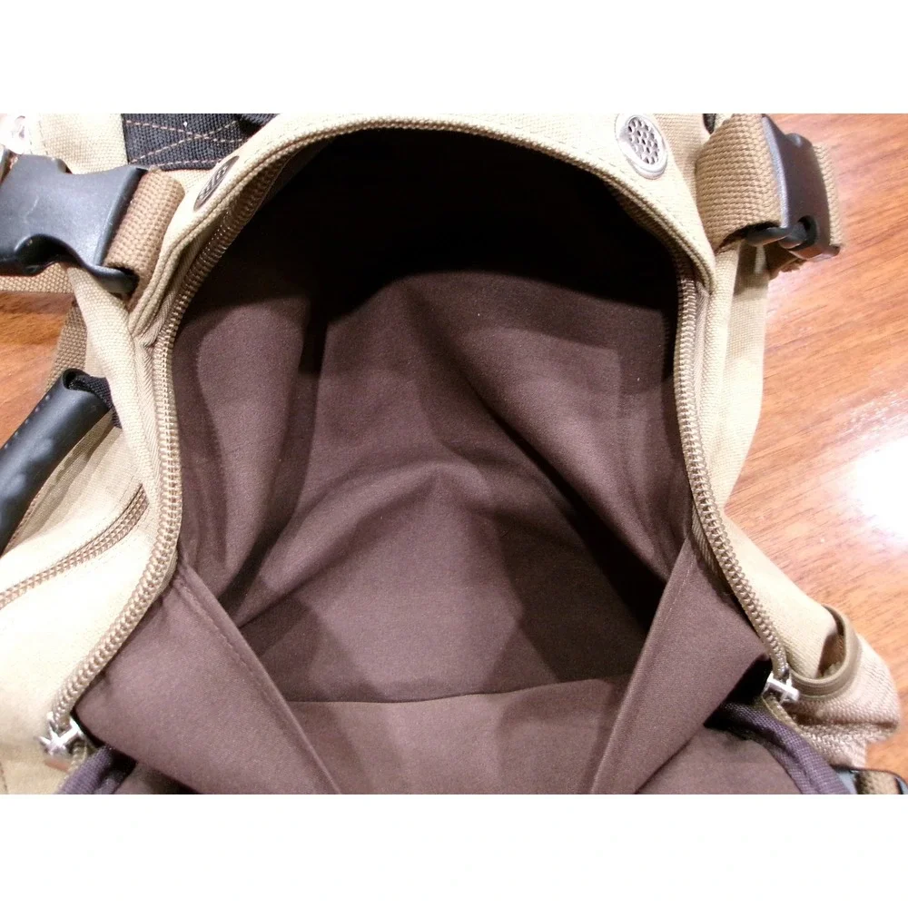 Kaka Convertible Laptop Backpack Messenger Bag Khaki Canvas Tactical Travel Bag